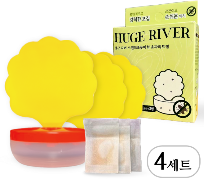 휴즈리버 초파리 트랩 끈끈이 유인제, 4세트