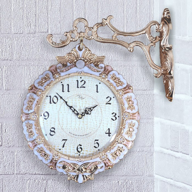 꾸미아트 로얄 매화 무소음 양면 시계, 금색