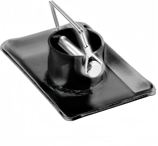 보트 히치 캠퍼 A-프레임 RV - 탈착식 트레일러 풋 플레이트용 로케인 잭 플레이트 5000파운드 용량, Black