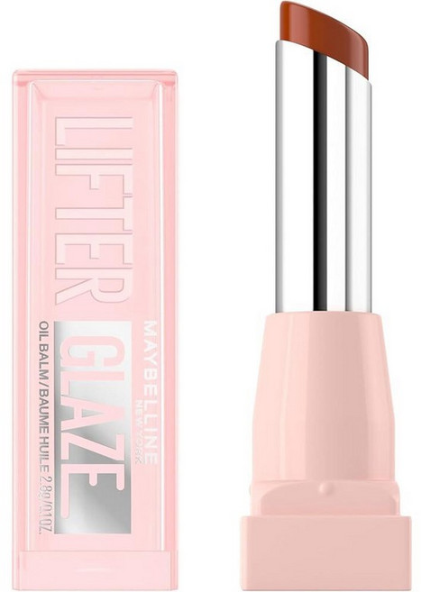 MAYBELLINE Lifter 글레이즈 오일 밤 히알루론산 및 수분 공급 오일 블렌드 24시간 부드럽고 촉촉한 광택 체리 스월 (시어 체리 레드), 라떼 크러시