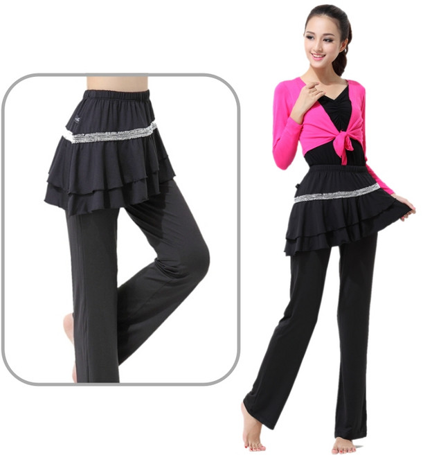 와우진플 라인 댄스복 스커트 바지, 스팽글 포인트