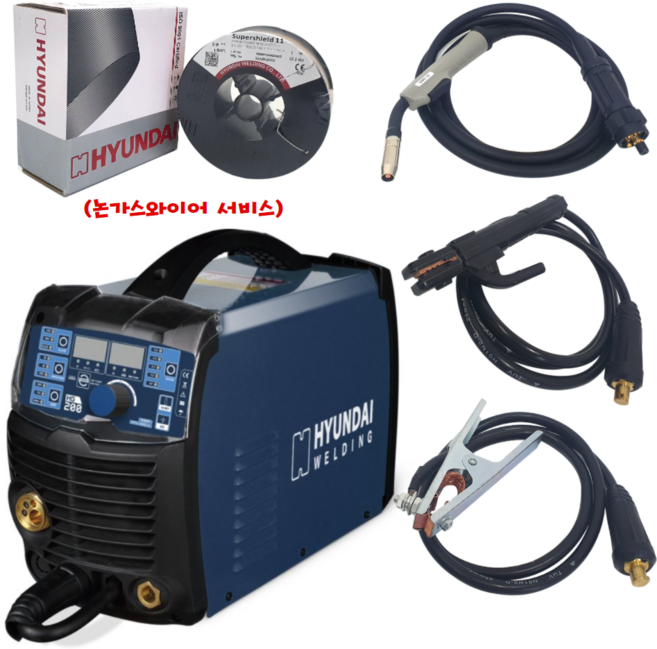 현대 논가스 용접기 세트 HG200 알곤 CO2 미그 노가스, 1개