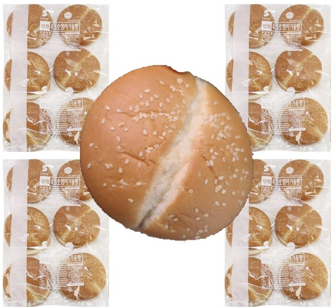 삼립 4.5호햄버거빵390gx4봉(24개)/4.5인치햄버거빵, 24개, 390g