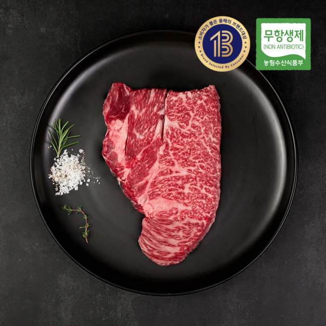 지인한우 무항생제 한우 1등급 등심 (냉장), 1개, 200g