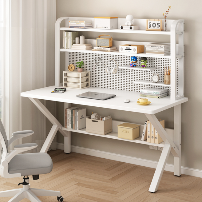 편안홈 다기능 철제 책상 오피스데스크 컴퓨터책상 업그레이드 타공보드, 화이트