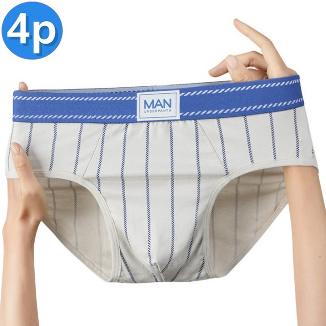 파리카노 남성 순면 브리프 삼각팬티 4장 세트