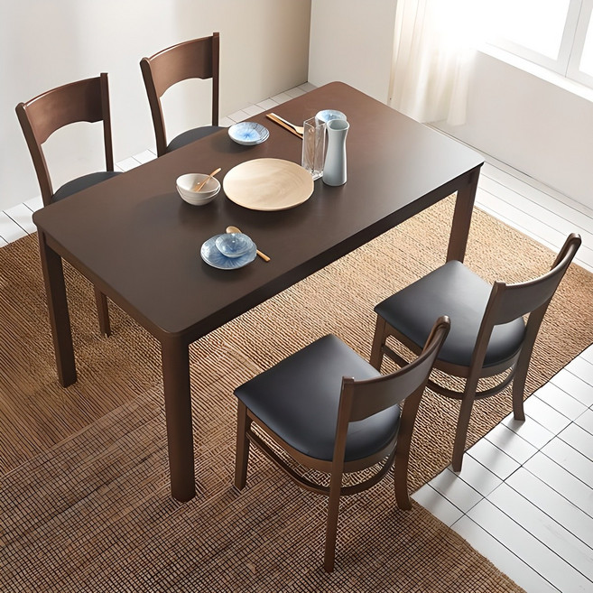 삼익가구 데일 4인용 원목 식탁세트, 03.4인용(의자4), 월넛