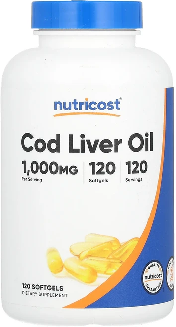 새해 첫좋은선물 Nutricost 대구 간유 1000mg 소프트젤 120정 제대로 할인합니다, Nutricost대구간유1000mg소프트젤120정, 1개 - 쿠팡