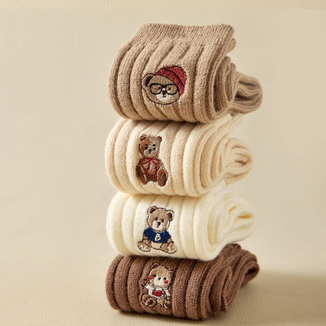 (6켤레 세트) 여성용 고급겨울양말 세트 울 캐시미어 면혼방