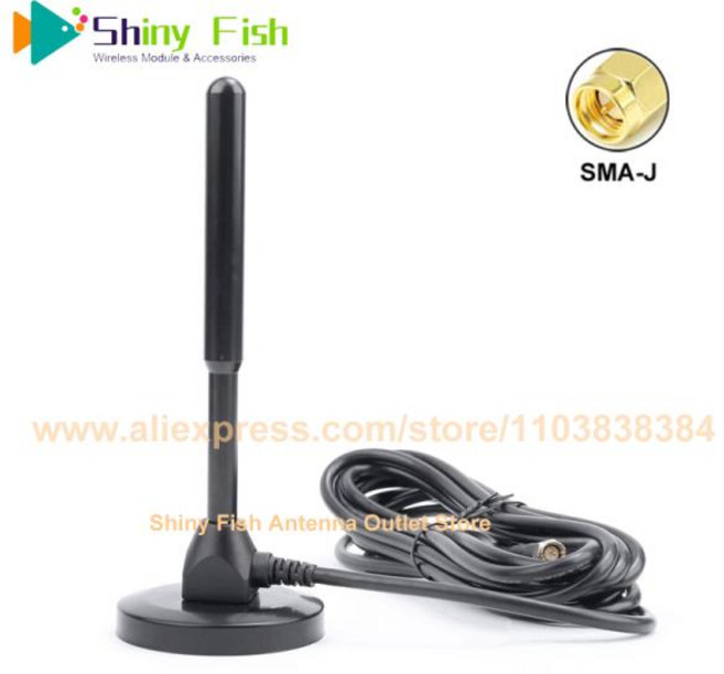 2pcs GSM 3G 4G LTE 흡입 컵 안테나 무 지향성 35DBi 고 이득 SMA 남성 인터페이스 순수 구리 막대 1m-5m, 03 1m cable