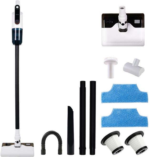 휴렉스S 듀오클린 무선 청소기 핸디 스틱 + 물걸레 키트 가벼운 진공 청소기 국내 A/S, 듀오, 화이트