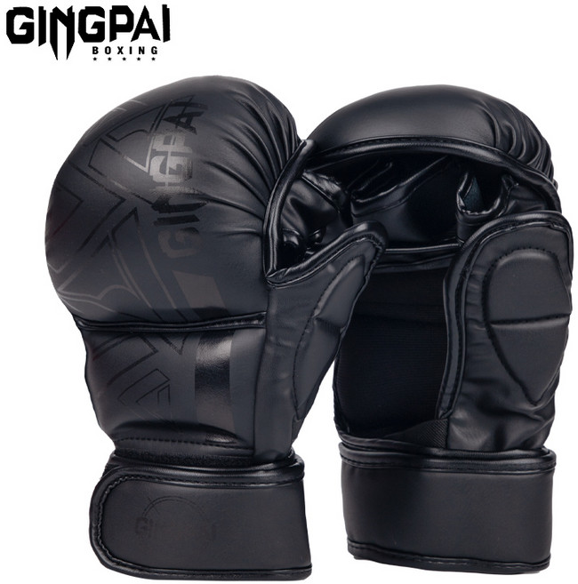 GINGPAI 종합격투기 복싱 글러브 성인 전용 MMA 트레이닝 장갑 XBMBBZ, 1세트, 블랙