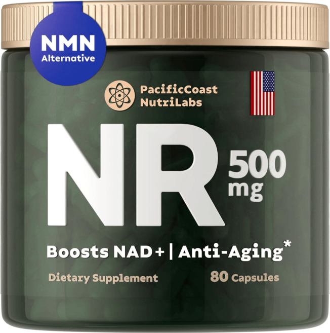 퍼시픽코스트 NR 500mg NMN보충제 레스베라트롤 퀘르세틴함유 NAD 활성비타민B3 니, 1개, 80정