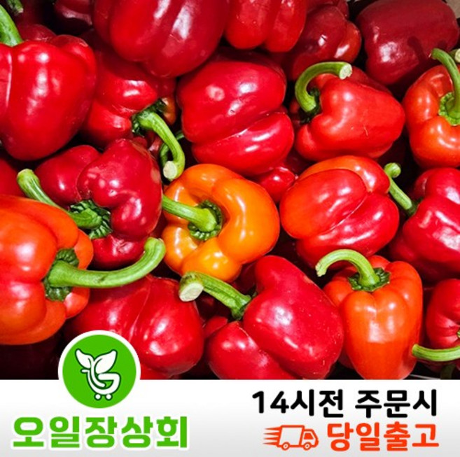 ( 오 일 장 상 회 )국내산 파프리카 빨강B품 노랑B품 혼합B품 못난이파프리카 1kg 5kg, 1개, 빨강B품(5kg내외)