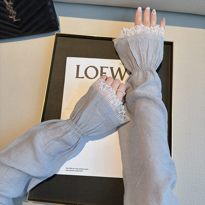 한몰 자외선차단 시원한 여름손등 팔토시 골프 자전거 등산 면 레이스 토시 1+1