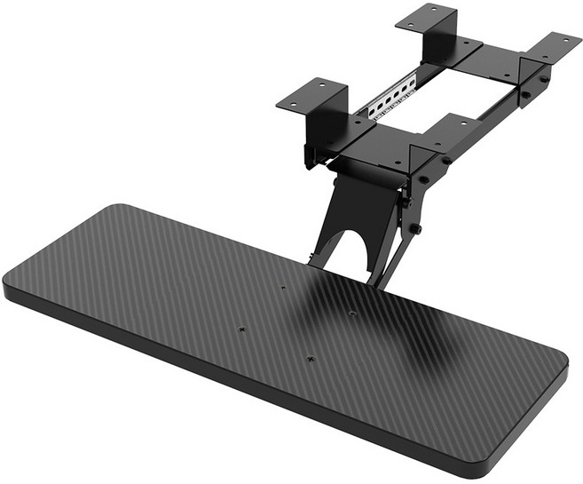 책상 연장 테이블 키보드 트레이 보조 선반 간이 노트북 컴퓨터 손목 받침대 각도조절 무타공, 블랙 플랫(빔형) 55x24cm