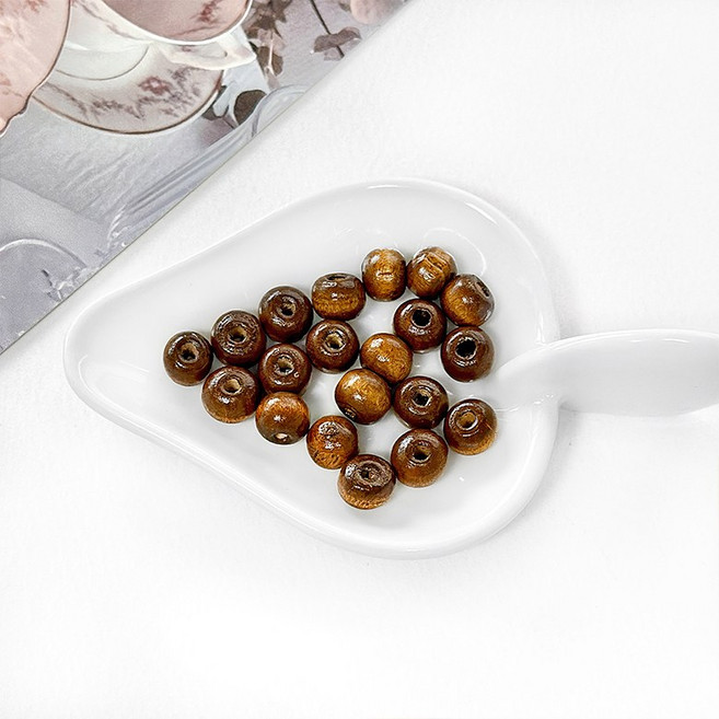 헤세드 8mm 나무구슬 우드구슬 비즈 복음팔찌 전도팔찌 선교팔찌, 20개, 연브라운
