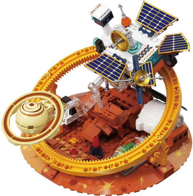 JAKI 破曉太陽能偵探車 太空系列積木模型 創意桌上擺件, 1個