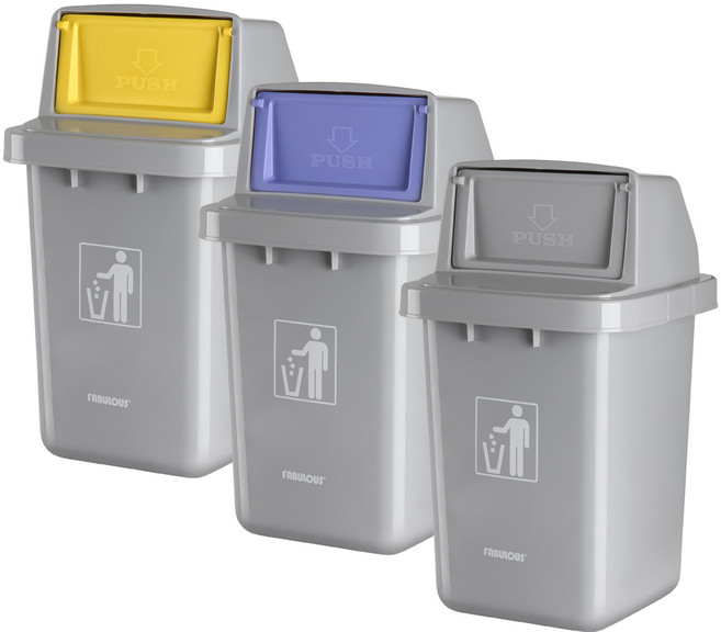 패블러스 리사이클 락 45리터 재활용 분리수거함, 리사이클 락 그레이 45리터, 1개