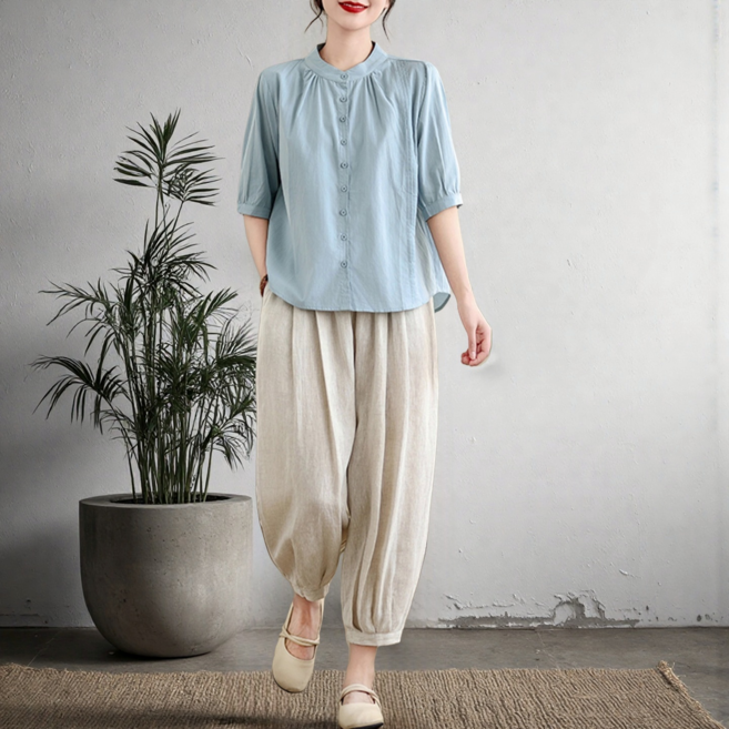 여름 생활한복 모시옷 세트 법복 절복 개량한복 블라우스 바지 투피스