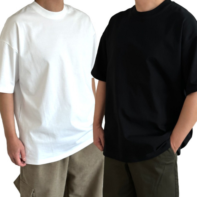 퓨처엘 무지 반팔티셔츠 오버핏 남녀공용