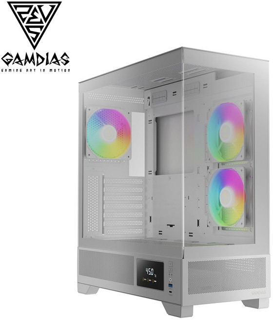 GAMDIAS 機殼 ATLAS M1 寬敞空間 散熱優異 防塵設計 側透電競風格, 1個, 白色