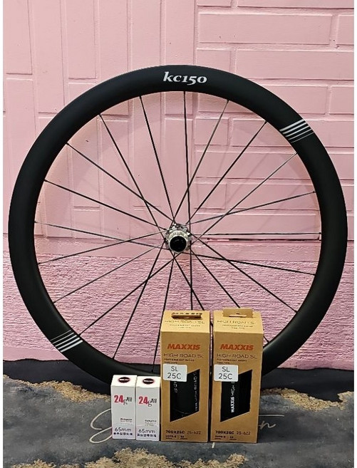 KREXplus NEW KC150 CARBON SPOKE 碟煞碳纖維輪組 中心鎖入式碟煞輪組 TPI陶瓷培林 碟剎, 1個, 新 KC150 輪組+SL輕量化內外胎