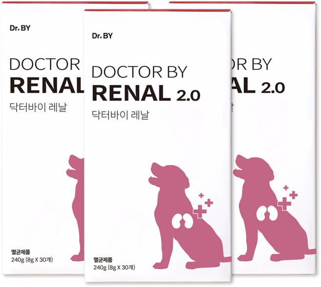 닥터바이 레날 강아지 신장 영양제 방광 배뇨 요로 건강 도움, 3세트, 30회분