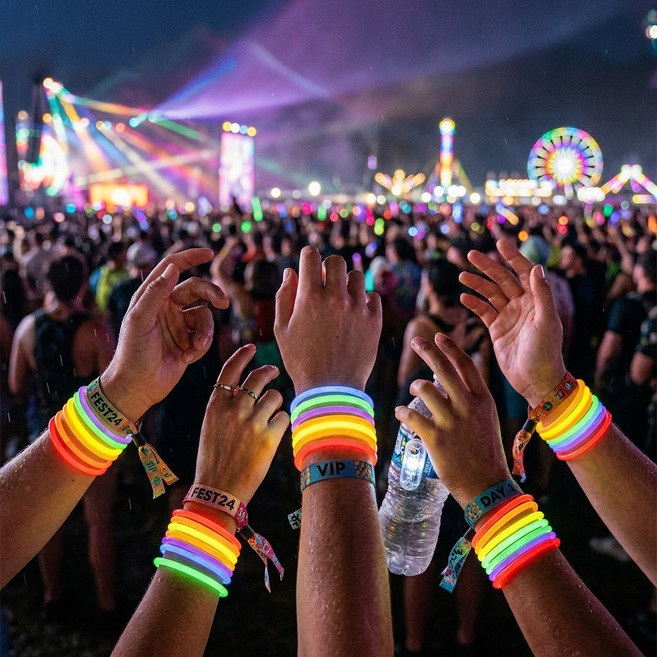 오퍼스트 야광팔찌 형광 응원 콘서트 파티 스틱 팔찌 100p, 1세트, 랜덤발송