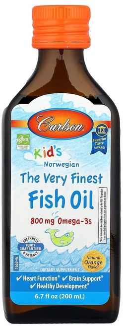 칼슨랩스 어린이용 노르웨이산 피쉬 오일 천연 오렌지 맛 200ml(6.7fl oz), CAR01653, 200ml, 1개 - 쿠팡