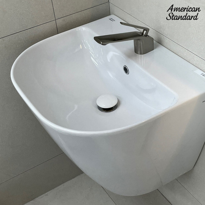 아메리칸스탠다드 플랫 라운드 CCASF515 반다리 일체형 세면기, 도기만구매, 1개