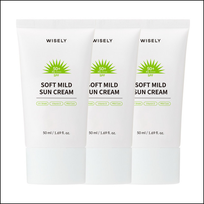 와이즐리 소프트 마일드 선크림 SPF 50+ PA++++, 3개, 50ml