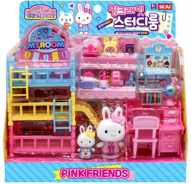 핑크래빗 스터디룸 3층침대, 1개, 핑크