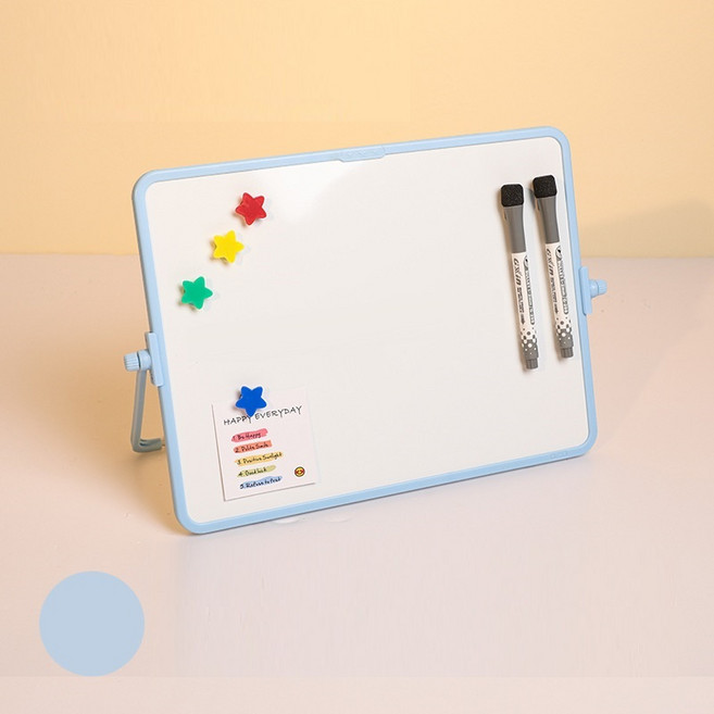 필기용 가정용 필기판 사무용 그림판 양면 거치대식 탁상용 소형 화이트보드, 30X40cm 양면화이트보드(블루)