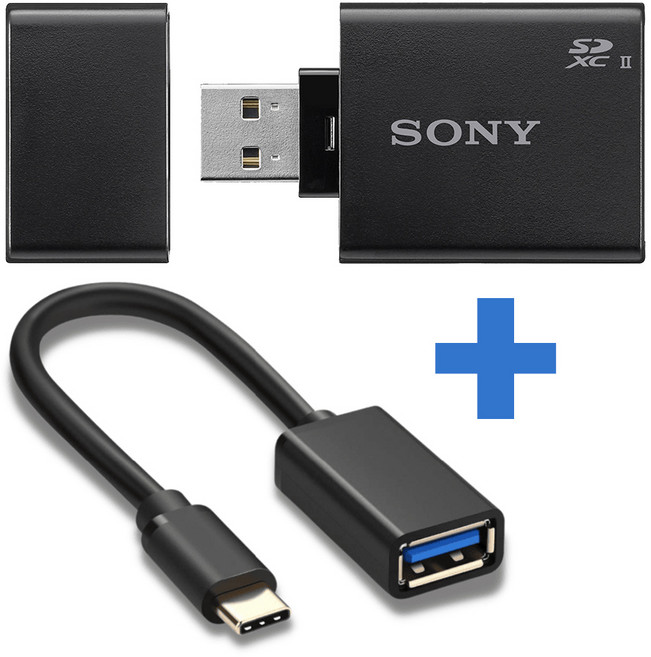 소니코리아정품 MRW-S1 USB 3.1 UHS-II SD 카드 고속 리더기 + C타입 OTG 케이블 패키지, 1개