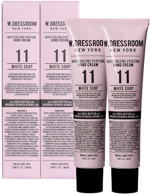 더블유드레스룸 퍼퓸 핸드크림 11 화이트솝, 50ml, 2개