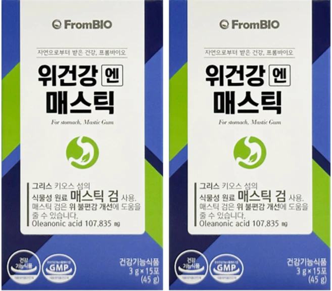 프롬바이오 이병헌 위건강엔 매스틱 15포 2개 한달분, 45g - 쿠팡