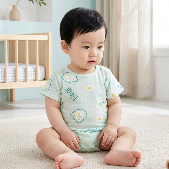 몽실이 베베 바디슈트 돌 아기 여름 반팔 외출복