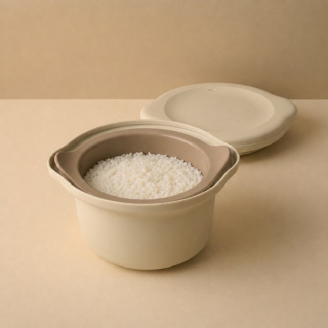 락앤락 바로한끼 실리콘 칼로리 컷 밥솥 1.4L, 아이보리, 1개