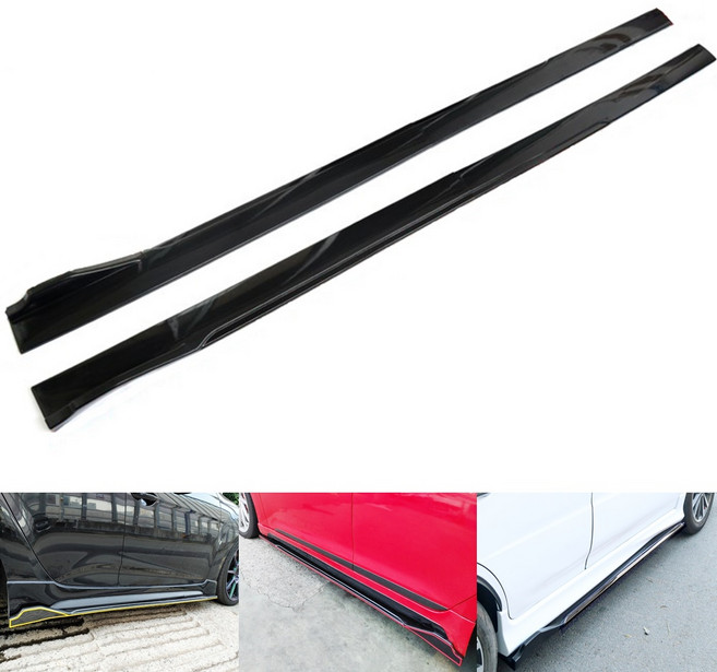 전차종립댐 사이드립댐 자동차 전차종 공용 사이드립댐 바디킷 에어댐, 블랙2385mm세트(레드라인증정)