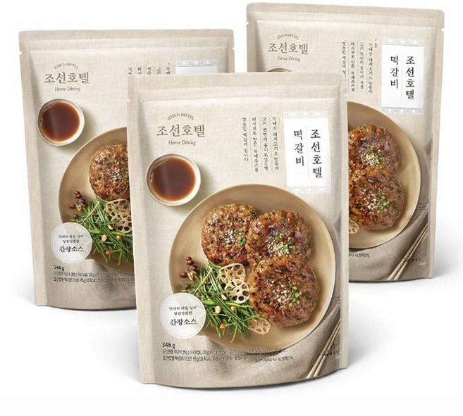 조선호텔 모두가 좋아하는 떡갈비 특제소스포함, 3개, 345g