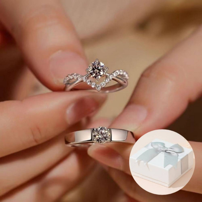 클로버즈 1쌍 오픈커플링 사이즈조절가능 기념일 웨딩