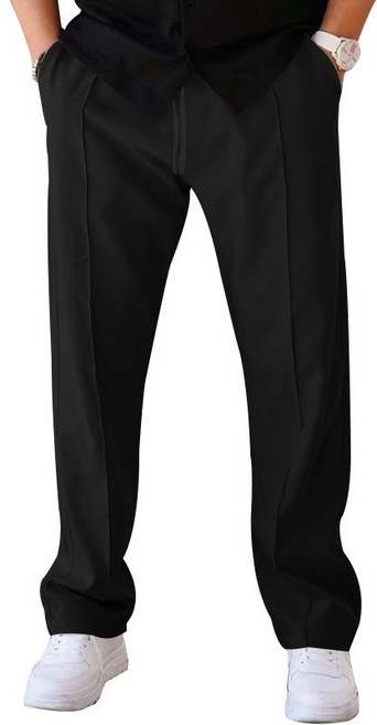 ANYOU 남자 봄 여름 긴 스트레이트 트레이닝 바지 스트링 스타일