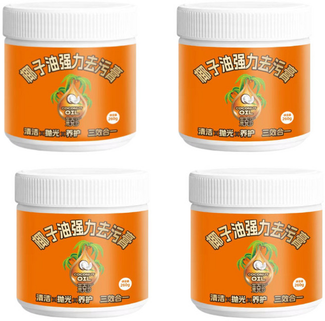 椰子油強力去污膏 浴室清潔劑 瓷磚清潔乳, 椰子油強力去污膏x4