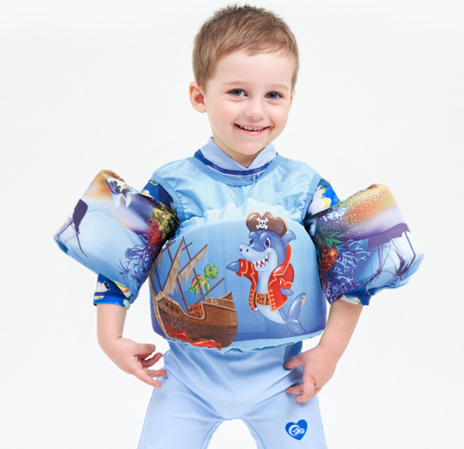 상어 퍼들점퍼 아기 구명조끼 암링자켓, 1개, 혼합색상