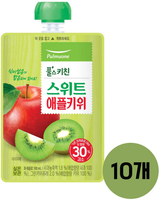 풀무원 풀스키친 스위트 애플키위100ML 10개 어린이 음료 주스, 100ml