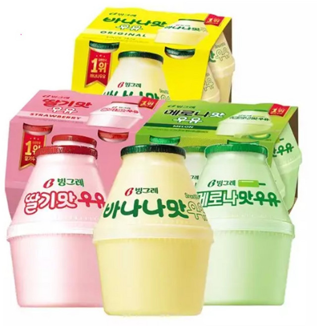 빙그레 단지우유240ml 3종 12개(바나나4개+딸기4개+메로나4개), 240ml, 1개, 12개