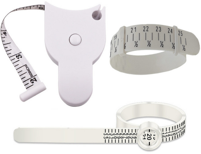 골타 원터치 피팅 줄자 허리둘레 치수 반지 호수 손목 사이즈 측정기 SET, 화이트, 1개