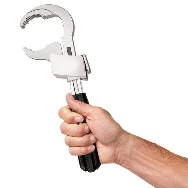 Tinduo 다용도 싱크대 렌치 욕실 렌치 곡선형 톱니 렌치 조절식 스패너 수도 설비 및 싱크대 설치 공구, 1세트, 1개