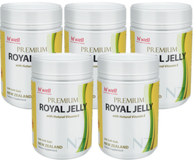 하이웰 프리미엄 로얄젤리제품 & 네추럴 비타민 E 300캡슐 5개, 5박스, 300정